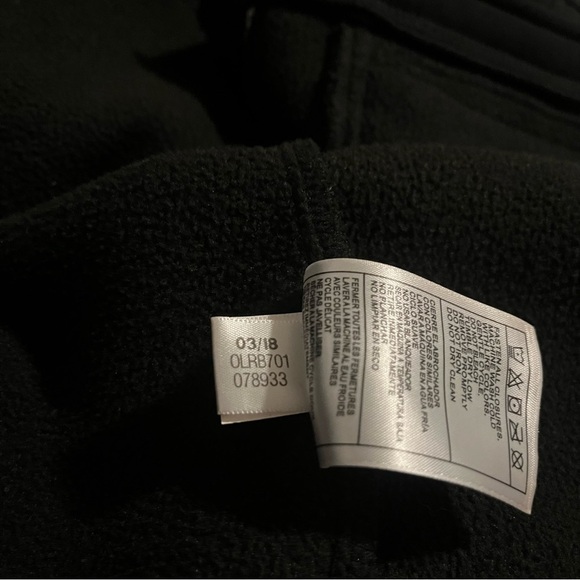 Reebok Bomber Jacket Black & White Full Zip Fleece Lined Polyester Shell Size XL - Picture 4 of 11